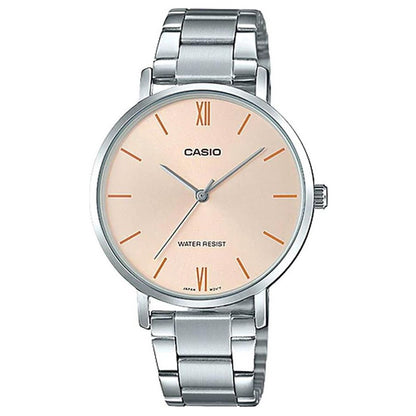 CASIO COLLECTION Mod. MINIMAL - ANTIQUE PINK wristwatch with stainless steel case and bracelet, water-resistant 3 ATM.
