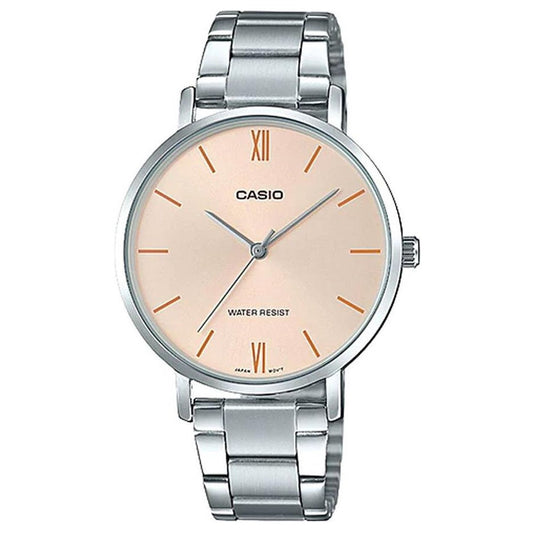 CASIO COLLECTION Mod. MINIMAL - ANTIQUE PINK wristwatch with stainless steel case and bracelet, water-resistant 3 ATM.