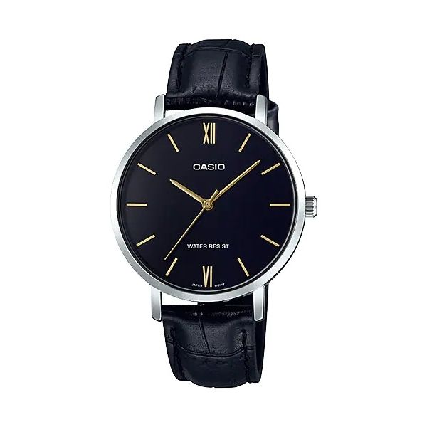CASIO COLLECTION Mod. MINIMAL. LEATHER - BLACK