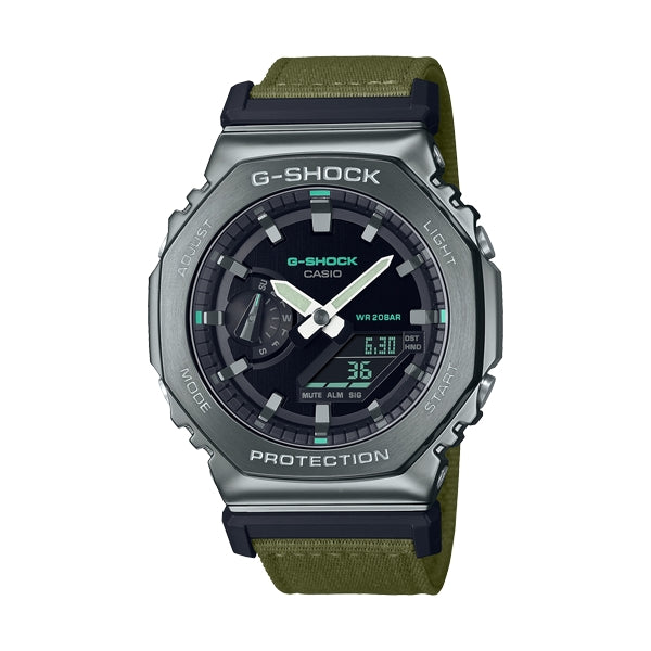 CASIO G-SHOCK Mod. OAK METAL COVERED - UTILITY SERIE KHAKI GREEN wristwatch with 20 ATM water resistance and quartz movement