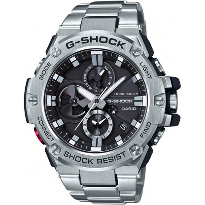 CASIO G-SHOCK WATCHES Mod. GST-B100D-1AER, water-resistant 20 ATM, solar multifunction wristwatch with stainless steel and resin case