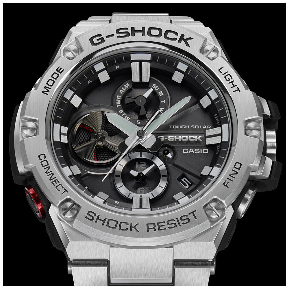 CASIO G-SHOCK WATCHES Mod. GST-B100D-1AER with solar movement, 20 ATM water resistance, stainless steel case and strap in official box.