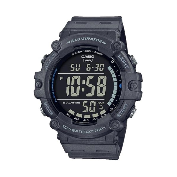 CASIO SPORT Mod. DIVER - ILLUMINATOR WORLDTIME 10 YEARS BATTERY, quartz wristwatch with resin strap, water resistant, multifunction.