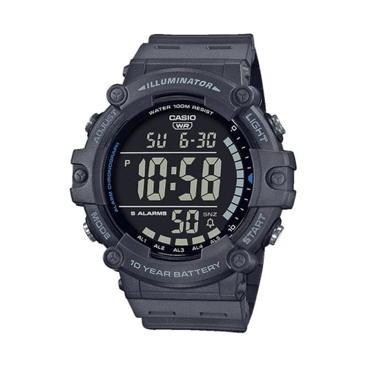 CASIO SPORT Mod. DIVER - ILLUMINATOR WORLDTIME 10 YEARS BATTERY, quartz wristwatch with resin strap, water resistant, multifunction.