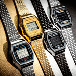 CASIO VINTAGE Mod. SILVER -BLUETOOTH® SMARTPHONE LINK w. built-in accelerometer senses body movements + steps counter ABL-100WE-1AEF