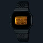 CASIO VINTAGE Mod. SILVER -BLUETOOTH® SMARTPHONE LINK w. built-in accelerometer senses body movements + steps counter ABL-100WE-1AEF