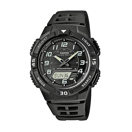 CASIO VINTAGE Mod. SPORT - TOUGH SOLAR wristwatch, water-resistant 10 ATM, 42mm resin case, quartz movement, multifunction dial.