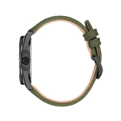 Side view of CITIZEN MOD. BM7635-01X watch with green strap.