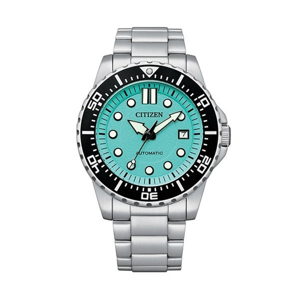 CITIZEN Mod. CLASSIC AUTOMATIC - AQUA BLUE wristwatch with stainless steel bracelet and aqua blue dial. Water resistant to 10 ATM.