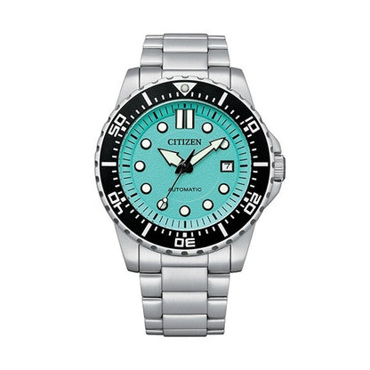 CITIZEN Mod. CLASSIC AUTOMATIC - AQUA BLUE wristwatch with stainless steel bracelet and aqua blue dial. Water resistant to 10 ATM.