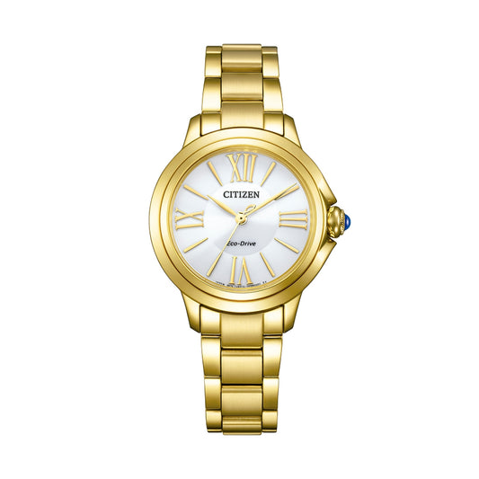 CITIZEN WATCHES Mod. EM1162-52A gold watch with white dial and Roman numerals