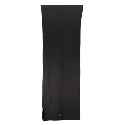 Calvin Klein Black Cotton Scarf 30x192 cm with logo embroidery, stylish and soft, perfect for any occasion.