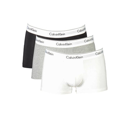 Calvin Klein Brown Cotton Men Boxer tri-pack featuring low-waist design with logo waistband for comfort and style.