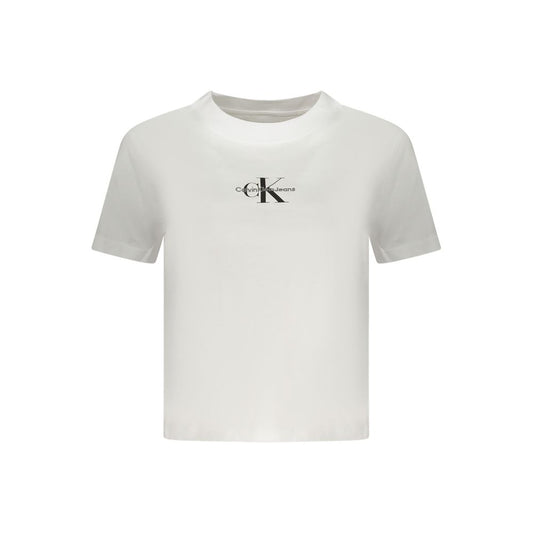 Calvin Klein White Cotton Women T-Shirt CA-34460-L