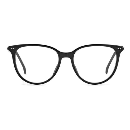 Carrera Black Acetate Glasses (Frames) for women, size 52/16/145 mm, made of durable acetate in a sleek black design.