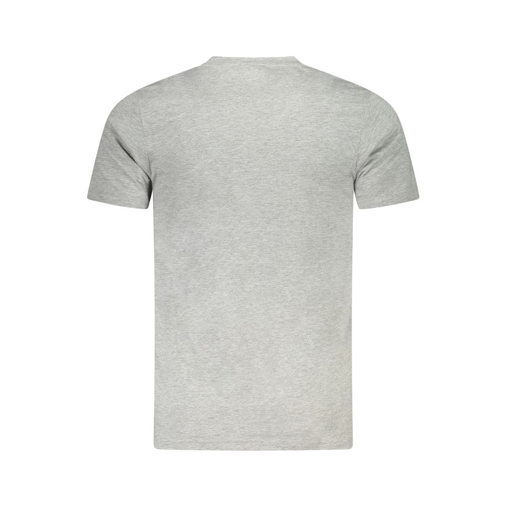 Back view of Cavalli Class Gray Cotton Men T-Shirt showcasing casual luxury design.