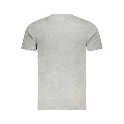 Back view of Cavalli Class Gray Cotton Men T-Shirt showcasing casual luxury design.