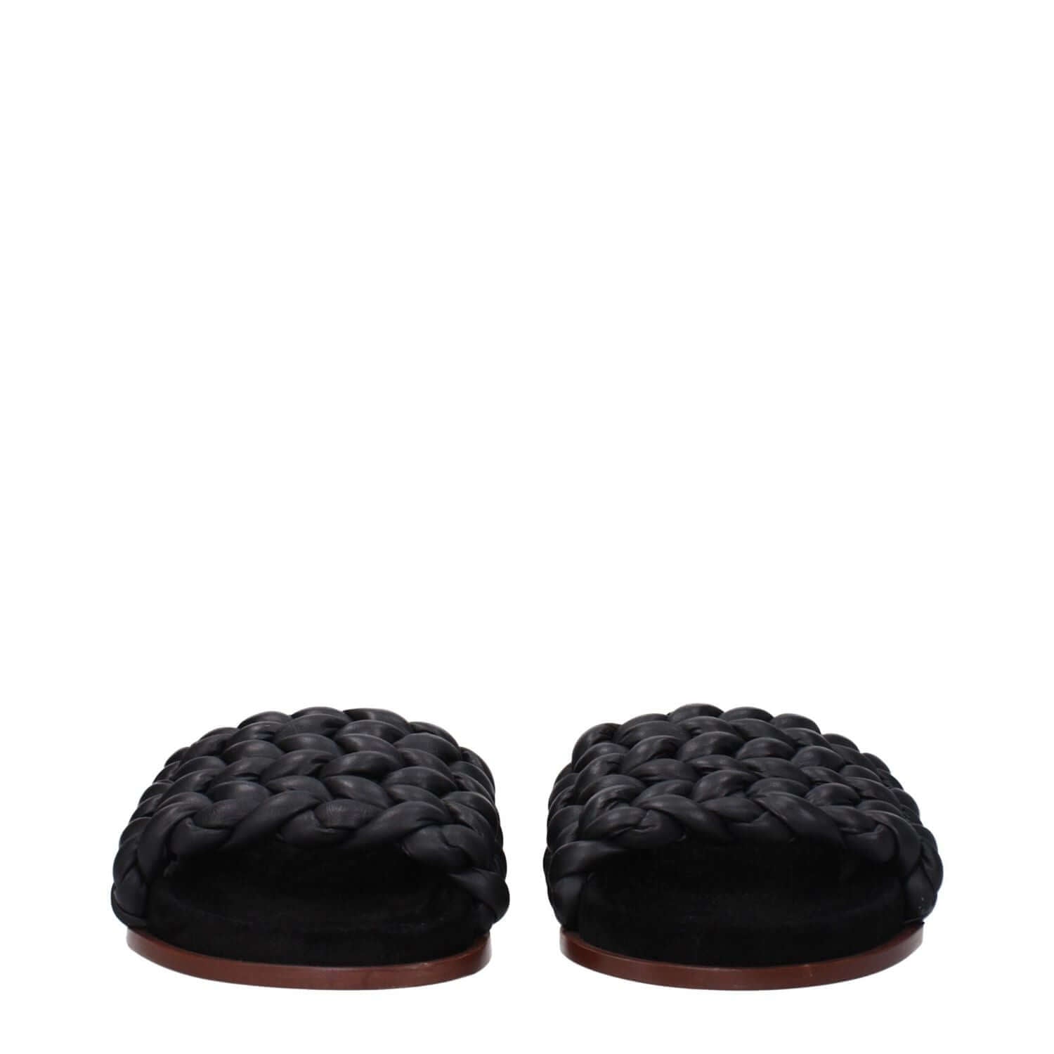 Chloé Black Leather Slippers