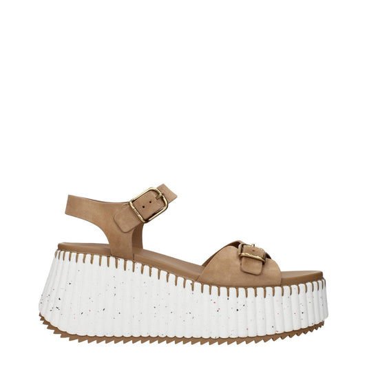 Chloé Brown Leather Platforms CH-15268553195785-EU40/US10