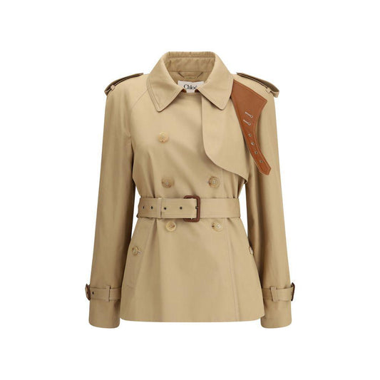 Chloé Short cotton gabardine Trench Coat CH-CH25AVE1009326A-IT42 | L