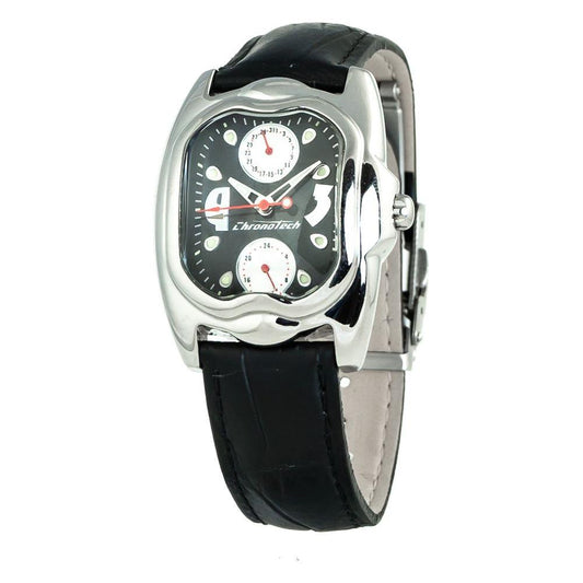 Chronotech Black Leather Watch 1728,Black,Chronotech,New with tags,Watches for Women - Watches,Women Chronotech CHCT7220L05AC
