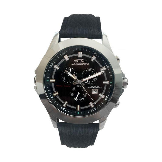 Chronotech Black Leather Watch 1728,Black,Chronotech,Men,New with tags,Watches for Men - Watches Chronotech CHCT7636M01AC