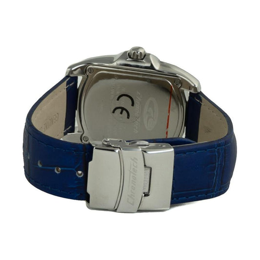 Chronotech Blue Leather Watch 1728,Blue,Chronotech,New with tags,Watches for Women - Watches,Women Chronotech CHCT7220L03AC