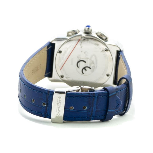 Chronotech Blue Leather Watch 1728,Blue,Chronotech,New with tags,Watches for Women - Watches,Women Chronotech CHCT7280B09AC