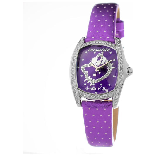 Chronotech Purple Leather Watch 1728,Chronotech,New with tags,Purple,Watches for Women - Watches,Women Chronotech CHCT7094SS43AC