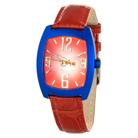 Chronotech Red Leather Watch 1728,Chronotech,New with tags,Red,Watches for Women - Watches,Women Chronotech CHCT2050L05AC