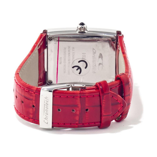 Chronotech Red Leather Watch 1728,Chronotech,New with tags,Red,Watches for Women - Watches,Women Chronotech CHCT7017B05AC