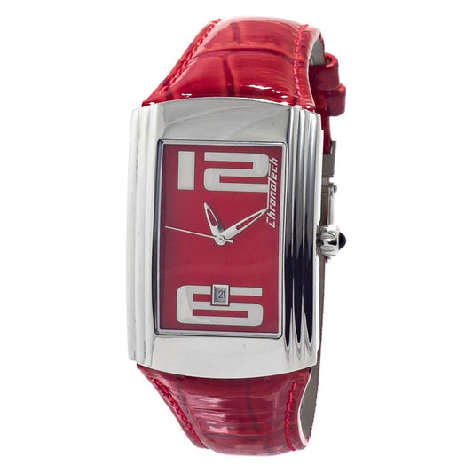 Chronotech Red Leather Watch 1728,Chronotech,New with tags,Red,Watches for Women - Watches,Women Chronotech CHCT7017B05AC