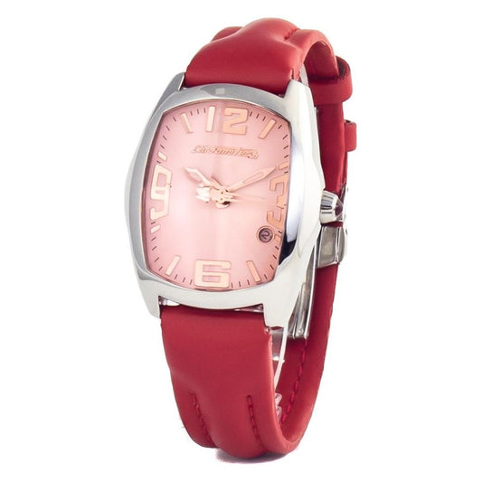 Chronotech Red Leather Watch 1728,Chronotech,New with tags,Red,Watches for Women - Watches,Women Chronotech CHCT7588L04AC
