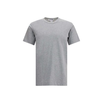 Comme Des Garçons Gray Cotton T-Shirt with crew neck and short sleeves, featuring a printed logo detail on the back.