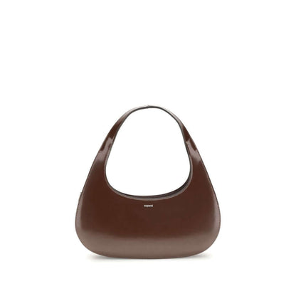 Coperni Brown Leather Shoulder Bag with a slim, elegant design and matte finish, ideal for everyday wear, made of 100% leather.