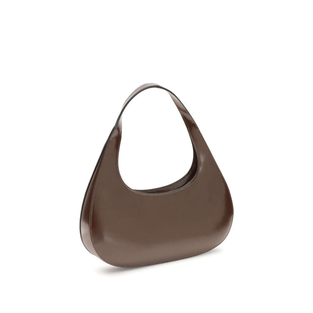 Coperni Brown Leather Shoulder Bag with smooth matte finish and elegant design, ideal for everyday style.