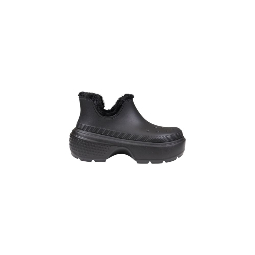 Crocs Black Croslite Ankle boot with soft lining for warmth and lightweight comfort, ideal for casual and outdoor wear.