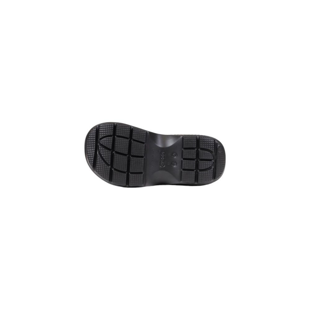 Crocs Black Croslite Ankle shoe sole, showcasing durable tread pattern and lightweight material for comfort and style.