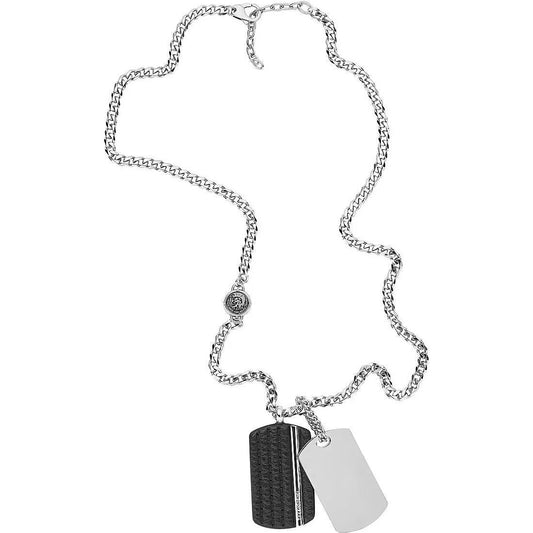 DIESEL Mod. DOOUBLE DOGTAGS Necklace DIESEL JEWELS Light Gray