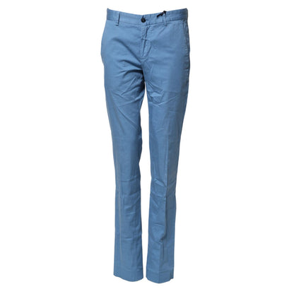 Daniele Alessandrini Blue Cotton Mid Waist Straight Men Denim Jeans