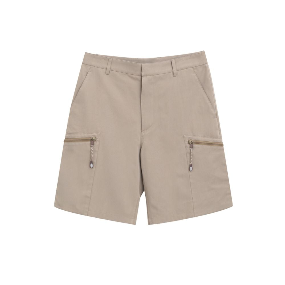 Dior Beige Cotton Cargo Shorts with velcro closure, side and back pockets, zippered megabolsillos, 55% cotton, 45% polyester.
