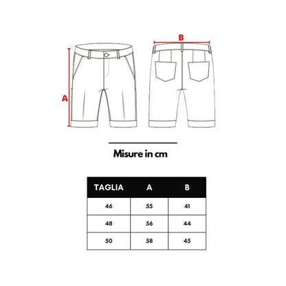 Size chart for Dior Beige Cotton Cargo Shorts with illustrations showing measurement A for length and B for width in cm.