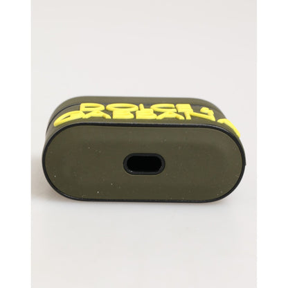 Dolce & Gabbana Army Green Rubber Logo Embossed Accessory Airpods Case