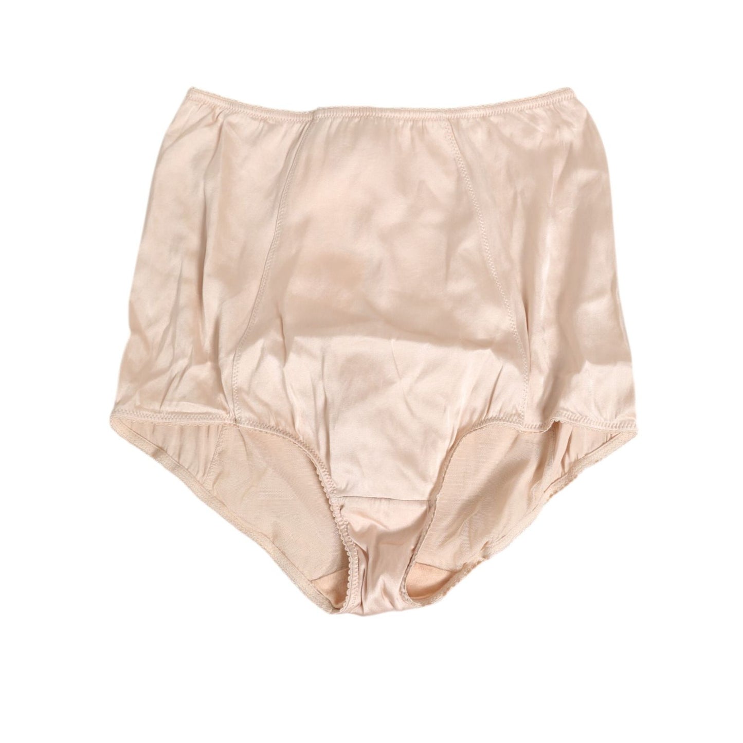 Dolce & Gabbana Beige Rosato Silk Satin High Waist Underwear