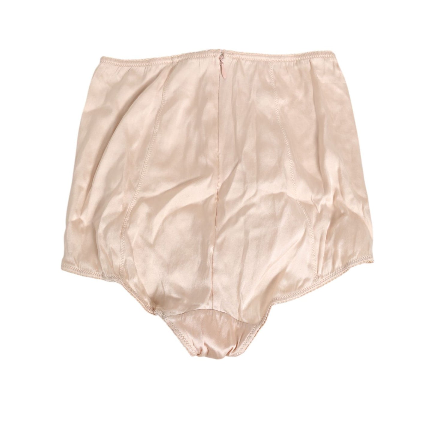 Dolce & Gabbana Beige Rosato Silk Satin High Waist Underwear