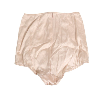 Dolce & Gabbana Beige Rosato Silk Satin High Waist Underwear