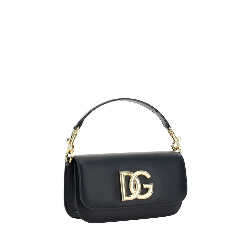 Dolce & Gabbana Black Calf Leather Bos Taurus Handbag