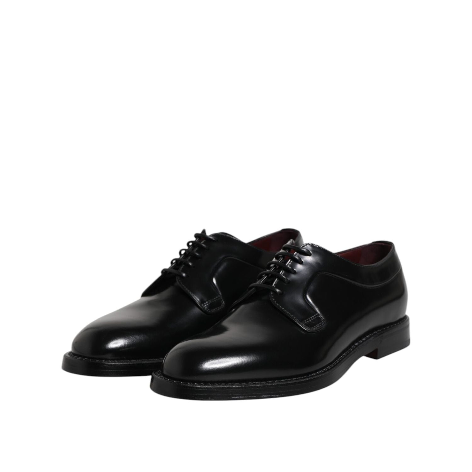 Dolce & Gabbana Black Calf Leather Lace Up Dress Shoes