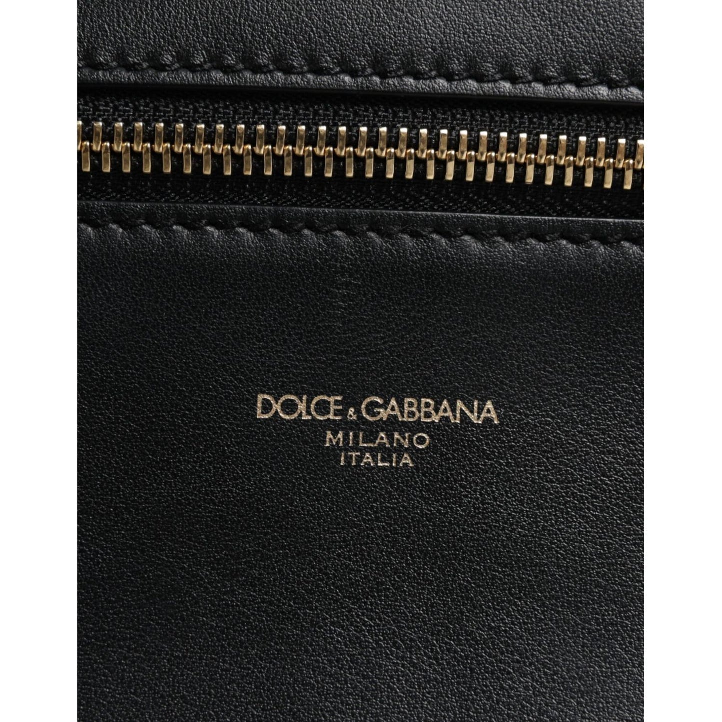 Dolce & Gabbana Black Calfskin Leather Gothic Messenger Bag BAG4171
