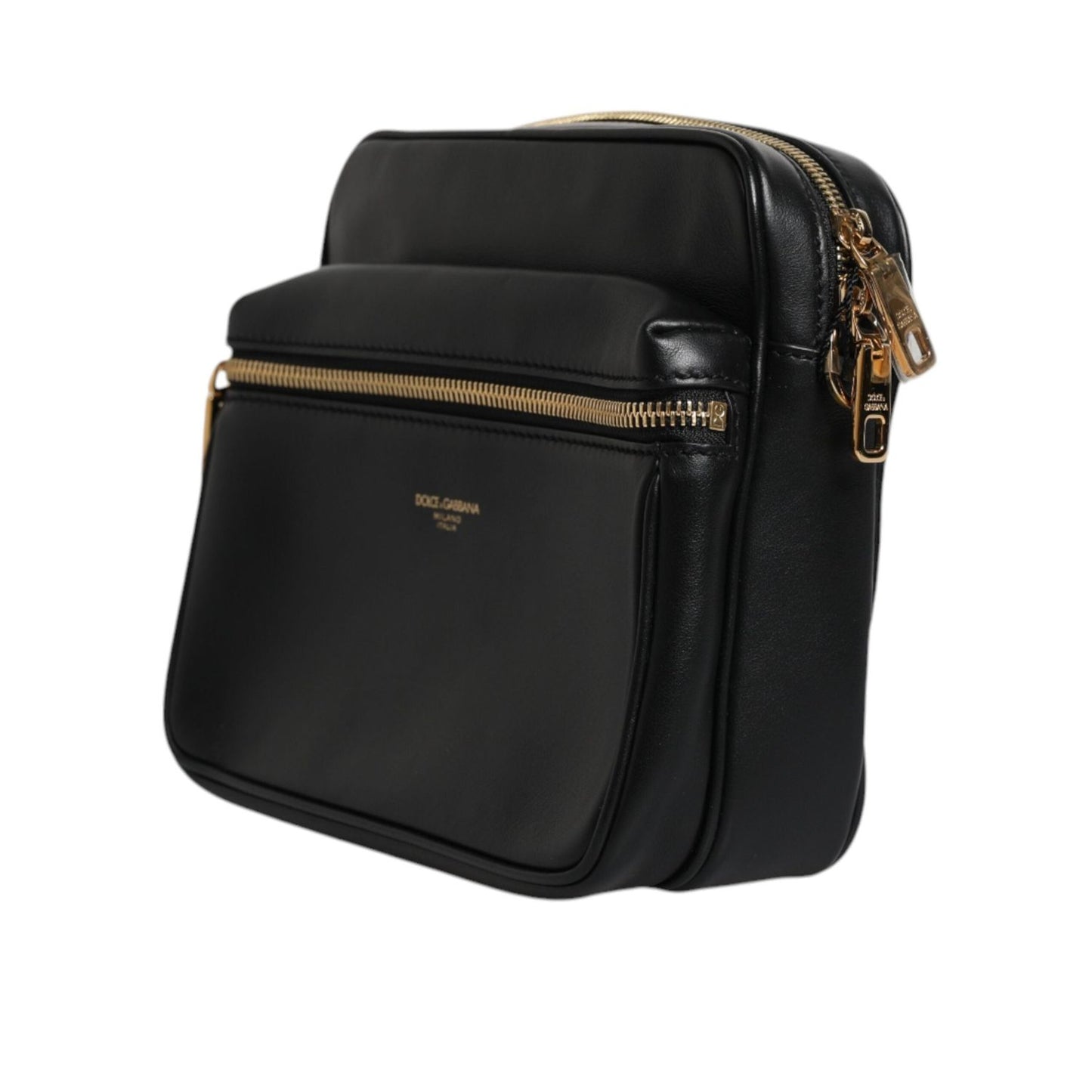 Dolce & Gabbana Black Calfskin Leather Gothic Messenger Bag BAG4171